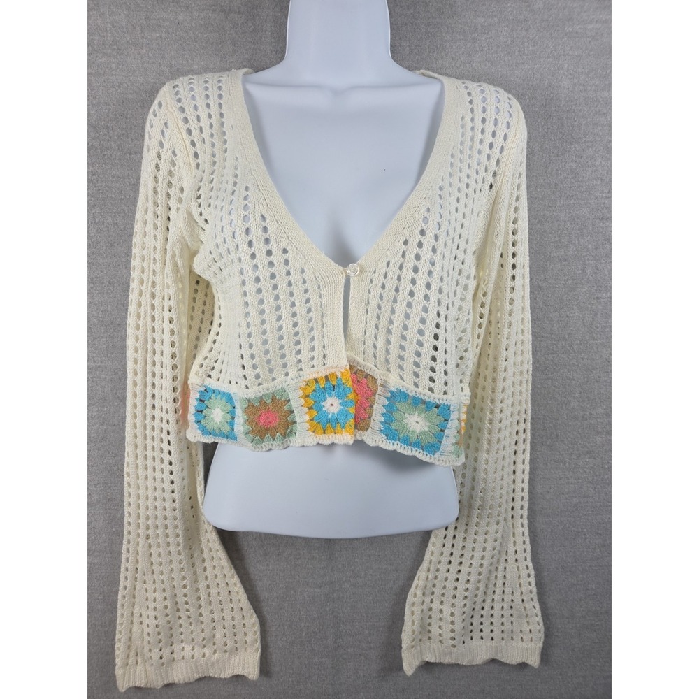 Forever 21 Granny Crochet Cardigan M Temptation Island Tayler Byrd Sweater Boho